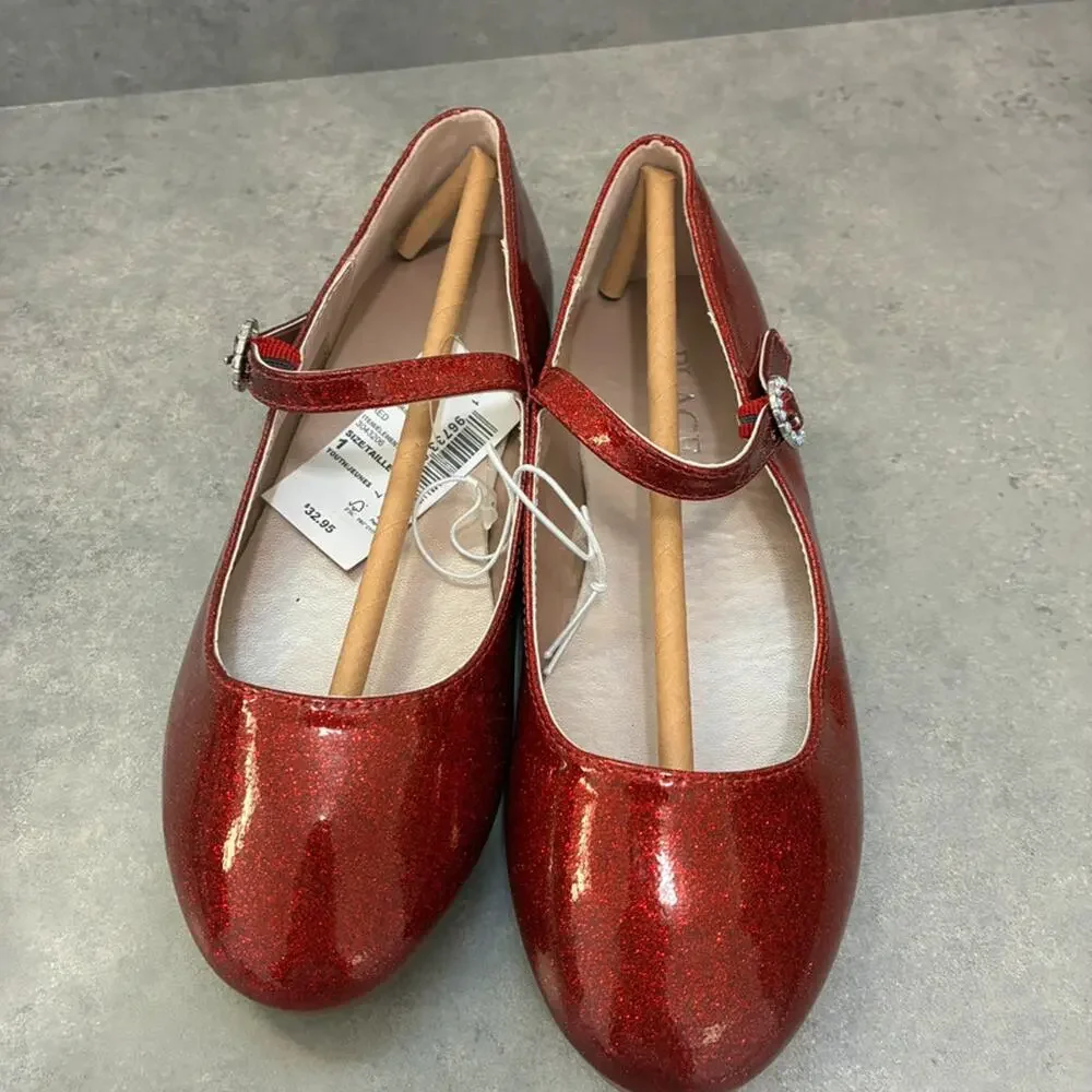 NWT The Children's Place Sparkly Red Mary Jane's Size 1
